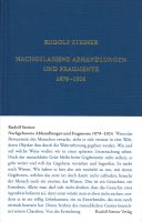 Nachgelassene Abhandlungen und Fragmente 1879 – 1924